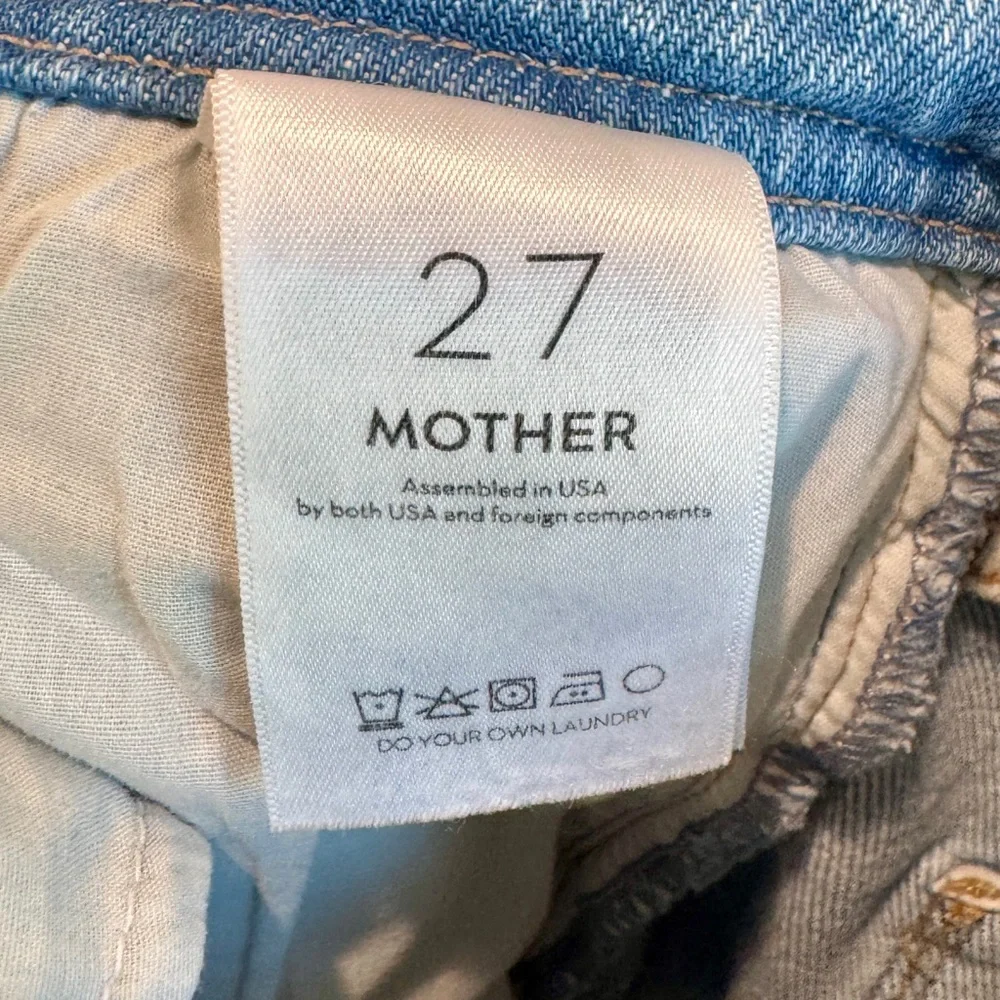 Mother Jeans Womens 27 The Drawn Undercover Prep Heel Fray Wide Leg Distressed - Picture 9 of 10